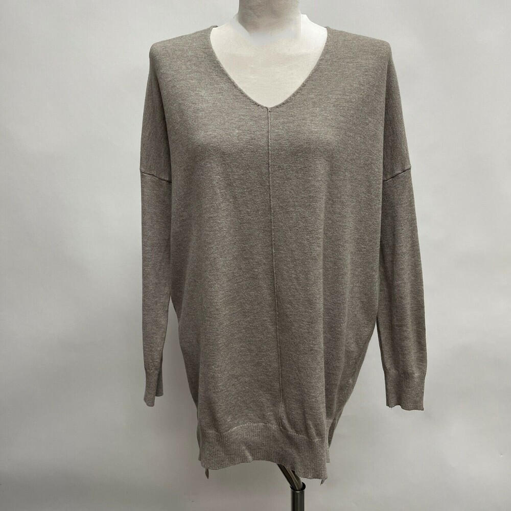 Alexander + David Women's Sweater Medium Large‎ Khaki Beige V-Neck
